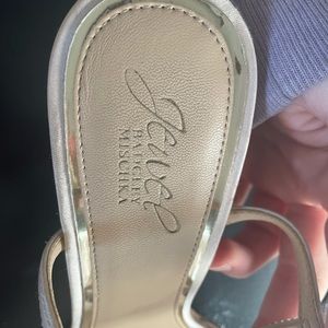 Jewel by Badgley Mischka rose gold shoes.